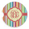 Retro Vertical Stripes Sandstone Car Coaster - Single (Personalized)