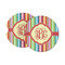 Retro Vertical Stripes Sandstone Car Coasters (Personalized)