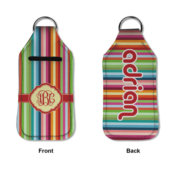 Retro Vertical Stripes Sanitizer Holder Keychain - Large APPROVAL (Flat)