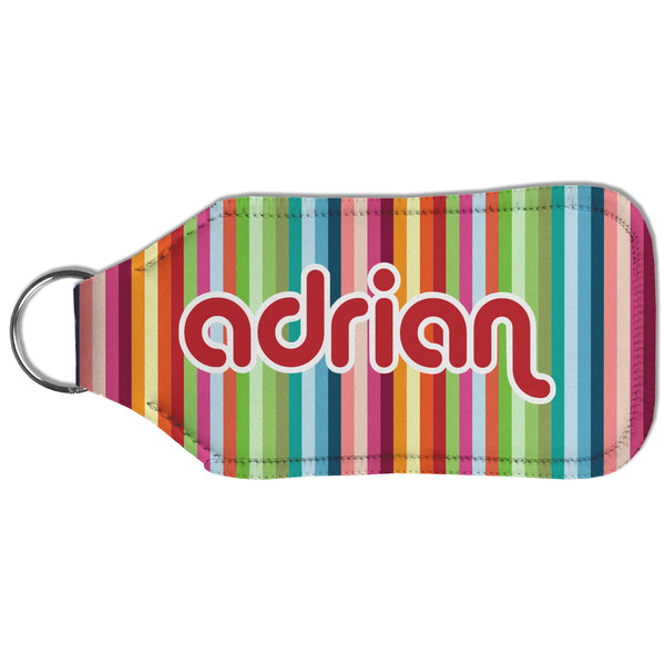 Retro Vertical Stripes Sanitizer Holder Keychain - Large (Back)