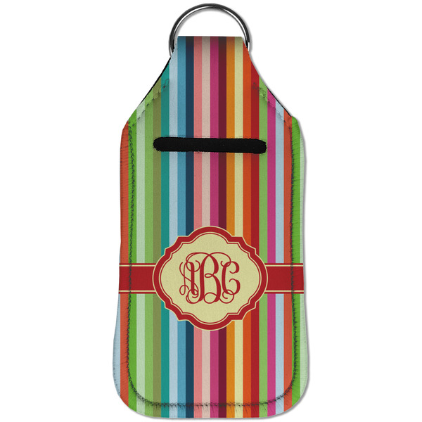 Retro Vertical Stripes Sanitizer Holder Keychain - Large (Front)
