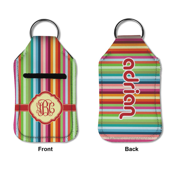 Retro Vertical Stripes Sanitizer Holder Keychain - Small APPROVAL (Flat)