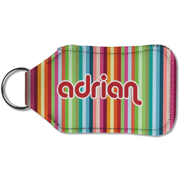 Retro Vertical Stripes Sanitizer Holder Keychain - Small (Back)