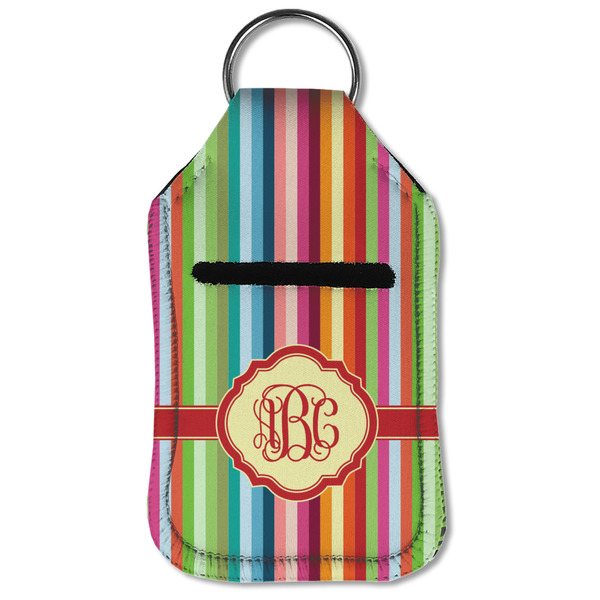 Retro Vertical Stripes Sanitizer Holder Keychain - Small (Front Flat)