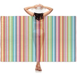 Retro Vertical Stripes Sheer Sarong