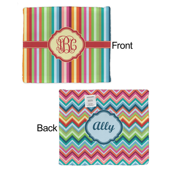 Retro Vertical Stripes Security Blanket - Front & Back View