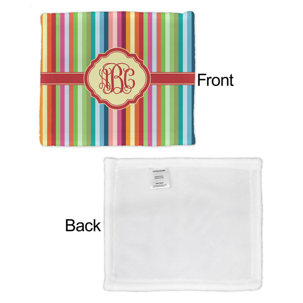 Retro Vertical Stripes Security Blanket - Front & White Back View