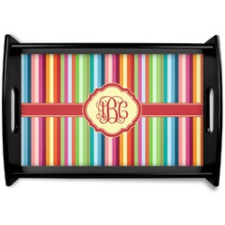 Retro Vertical Stripes Wooden Tray (Personalized)