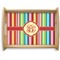 Retro Vertical Stripes Natural Wooden Tray - Large (Personalized)