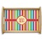 Retro Vertical Stripes Natural Wooden Tray - Small (Personalized)