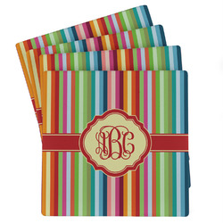 Retro Vertical Stripes Absorbent Stone Coasters - Set of 4 (Personalized)