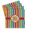 Retro Vertical Stripes Set of 4 Sandstone Coasters - Front View