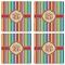 Retro Vertical Stripes Set of 4 Sandstone Coasters - See All 4 View