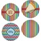 Retro Vertical Stripes Set of Appetizer / Dessert Plates