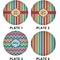 Retro Vertical Stripes Set of Lunch / Dinner Plates (Approval)