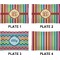 Retro Vertical Stripes Set of Rectangular Appetizer / Dessert Plates (Approval)