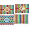 Retro Vertical Stripes Set of Rectangular Appetizer / Dessert Plates