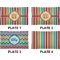 Retro Vertical Stripes Set of Rectangular Dinner Plates (Approval)