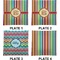 Retro Vertical Stripes Set of Square Dinner Plates (Approval)