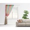 Retro Vertical Stripes Sheer Curtain With Window and Rod - in Room Matching Pillow