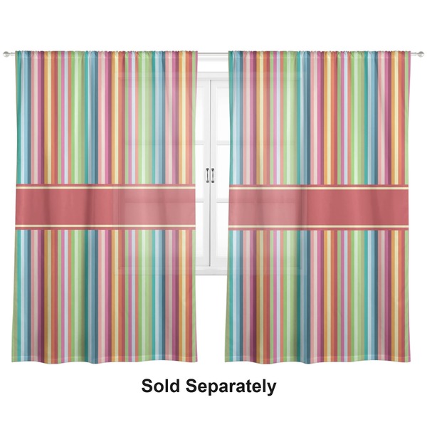 Retro Vertical Stripes Sheer Curtains