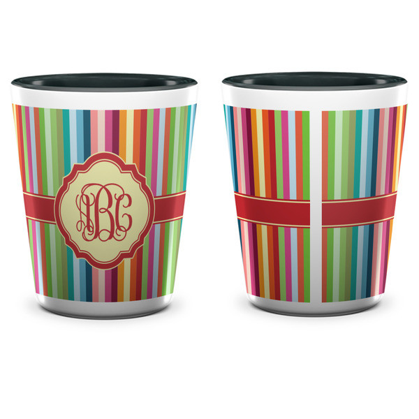 Retro Vertical Stripes Shot Glass - Two Tone - APPROVAL