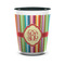 Retro Vertical Stripes Ceramic Shot Glass - 1.5 oz - Two Tone - Set of 4 (Personalized)