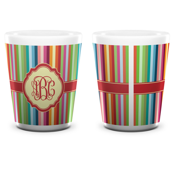 Retro Vertical Stripes Shot Glass - White - APPROVAL