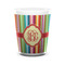 Retro Vertical Stripes Ceramic Shot Glass - 1.5 oz - White - Set of 4 (Personalized)