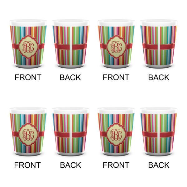 Retro Vertical Stripes Shot Glass - White - Set of 4 - APPROVAL