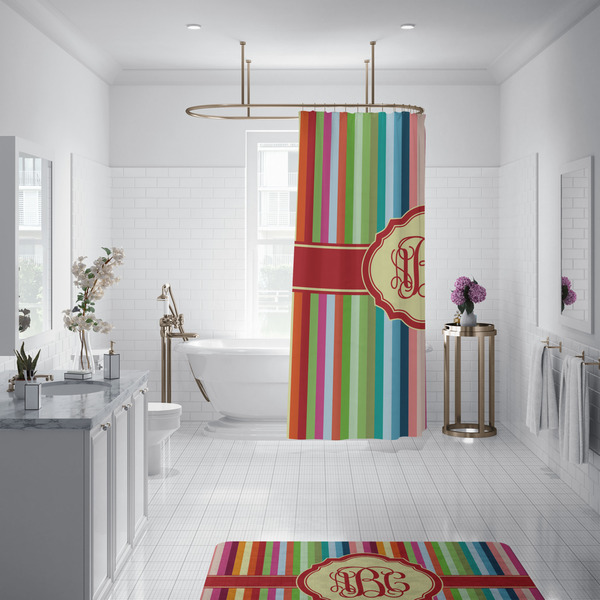 Retro Vertical Stripes Shower Curtain - 70"x83"