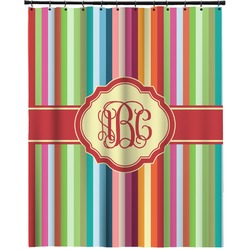 Retro Vertical Stripes Extra Long Shower Curtain - 70"x84" (Personalized)