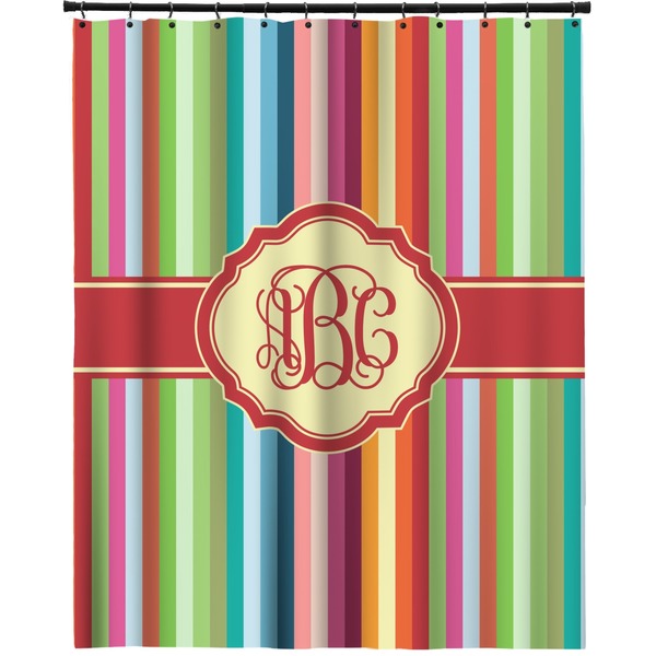 Custom Retro Vertical Stripes Extra Long Shower Curtain - 70"x84" (Personalized)