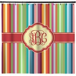 Retro Vertical Stripes Shower Curtain (Personalized)