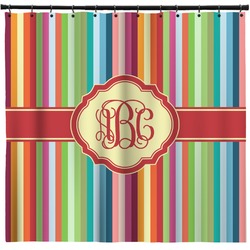 Retro Vertical Stripes Shower Curtain (Personalized)