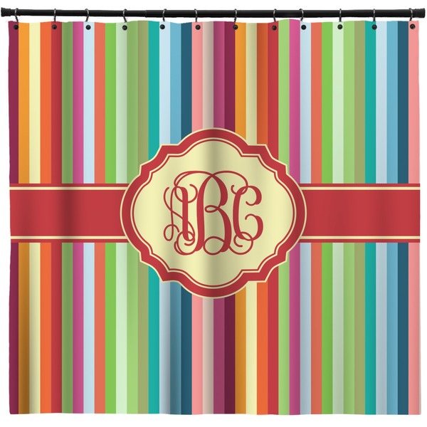 Custom Retro Vertical Stripes Shower Curtain (Personalized)