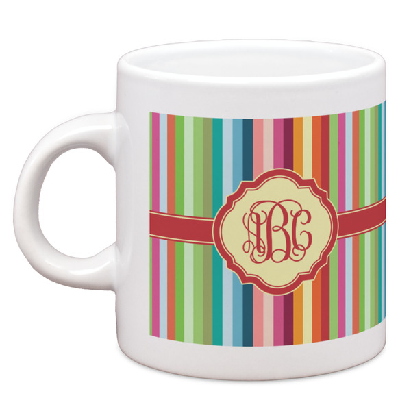 Custom Retro Vertical Stripes Espresso Cup (Personalized)