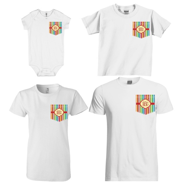 Retro Vertical Stripes Sized Pockets on Various Products