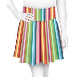Retro Vertical Stripes Skater Skirt (Personalized)