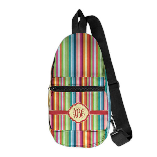 Custom Retro Vertical Stripes Sling Bag (Personalized)
