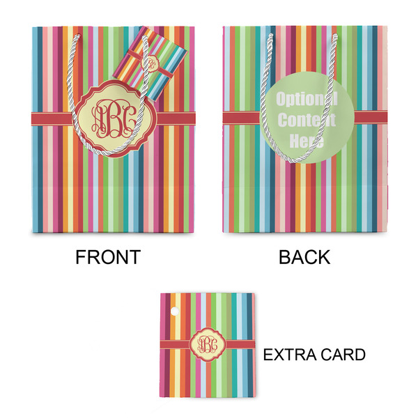 Retro Vertical Stripes Small Gift Bag - Approval