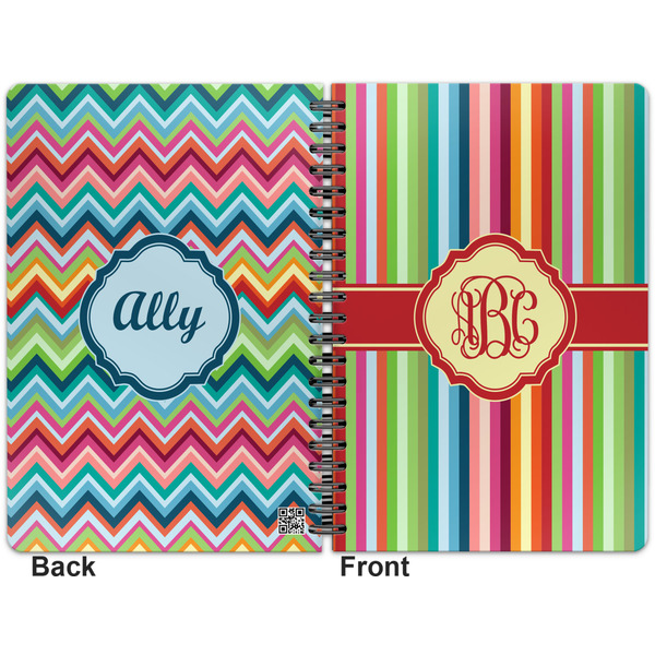Retro Vertical Stripes Spiral Journal 7 x 10 - Apvl