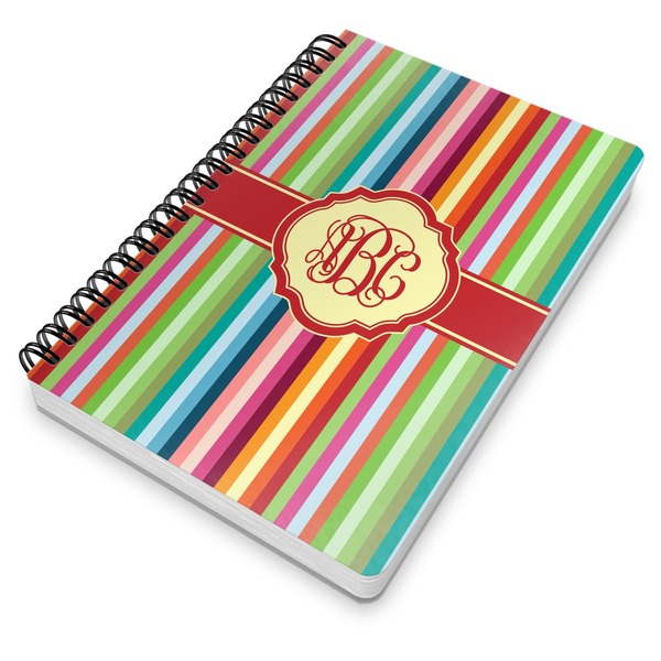 Retro Vertical Stripes Spiral Journal 7 x 10 - Main
