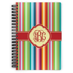 Retro Vertical Stripes Spiral Notebook (Personalized)
