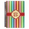 Retro Vertical Stripes Spiral Journal Large - Front View