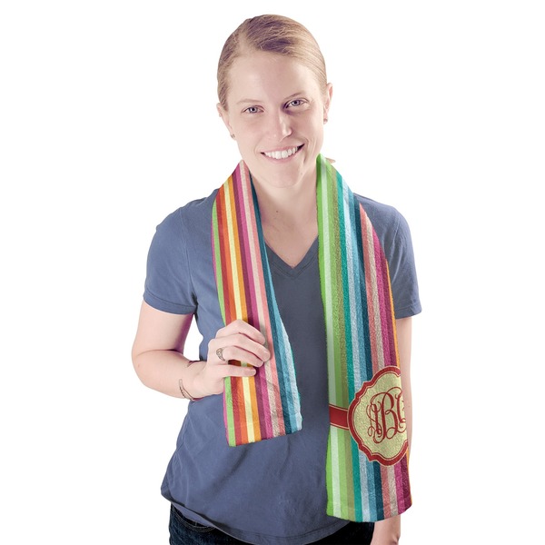 Retro Vertical Stripes Sport Towel - Exercise use - Model
