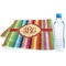 Retro Vertical Stripes Sports Towel Folded with Water Bottle