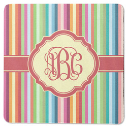 Retro Vertical Stripes Square Rubber Backed Coaster (Personalized)
