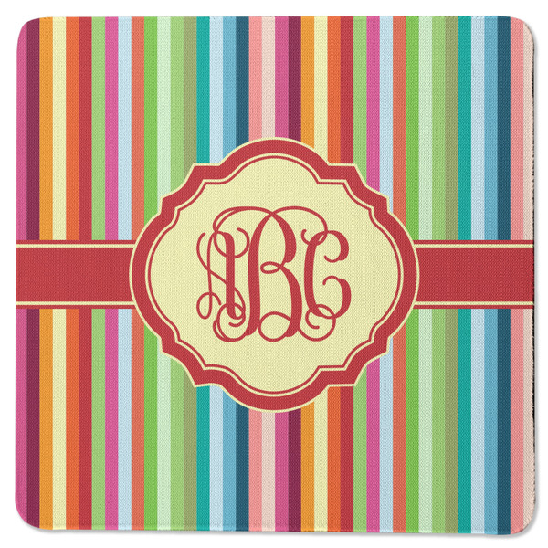 Retro Vertical Stripes Square Coaster Rubber Back - Single