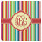 Retro Vertical Stripes Square Rubber Backed Coaster (Personalized)